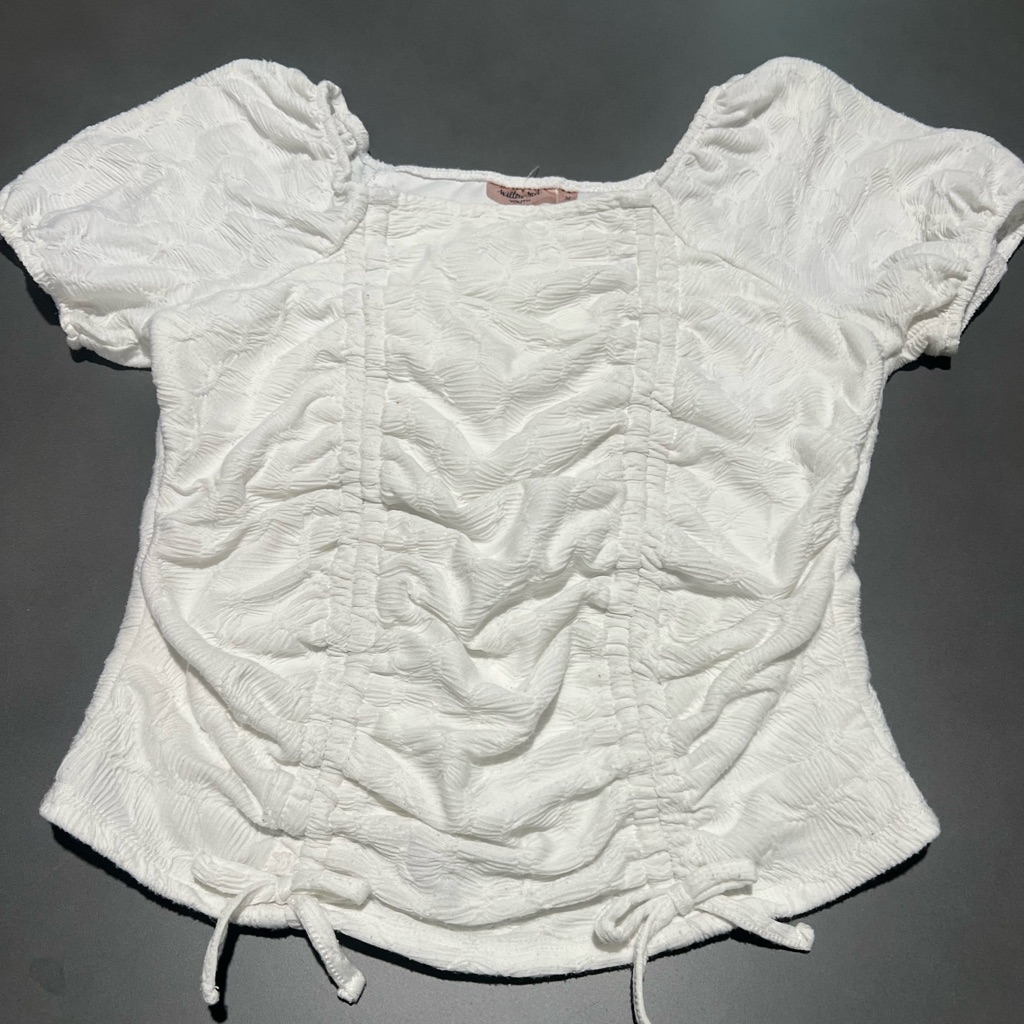 Buckle Willow & Root Girls White Short Sleeve Shirt / Top